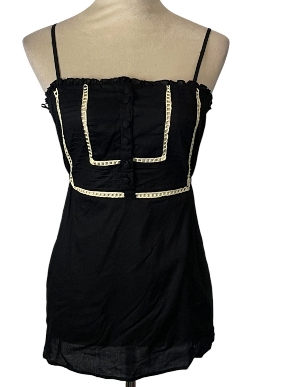 Y2k Angie  Pintuck Pleated Babydoll Camisole Top M
